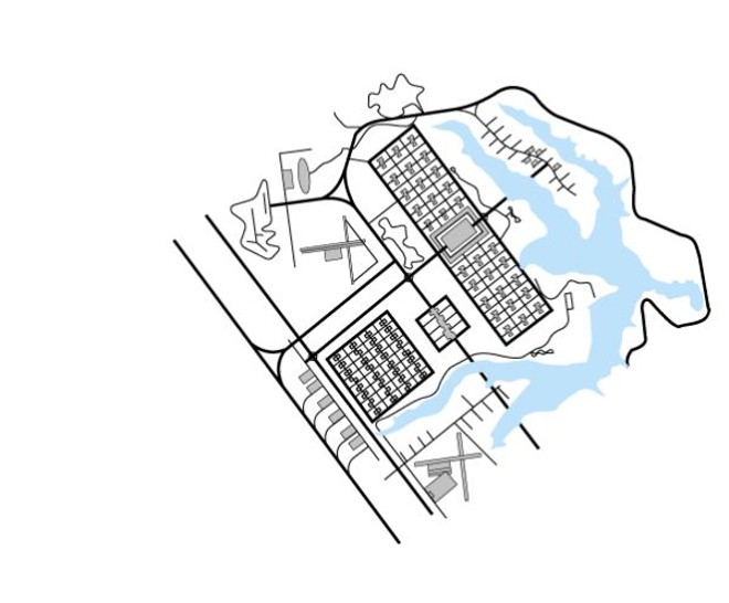 2º Arquitetos Associados  Boruch Milmann, João Henrique Rocha e Ney Fontes Gonçalves Dividia a cidade em três núcleos: um habitacional /governamental, próximo ao lago; um comercial e outro núcleo habitacional, destinado às classes mais baixas | 