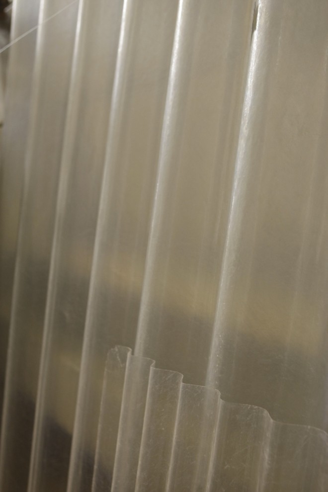 Telhas de fibra de vidro, da Atco, à venda na Bigolin. Preço: R$ 14,08 a unidade |