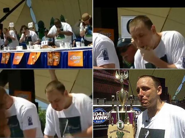 Joey Chestnut devorou 3,8 quilos de aspargos fritos | Reprodução