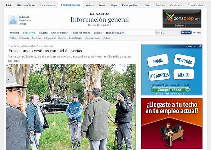 Policiais encontraram ladrões em Saladillo | Reprodução/La Nacion.com