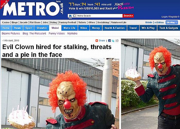 Dominic Deville é pago para aterrorizar as crianças por uma semana | Reprodução/Metro.co.uk