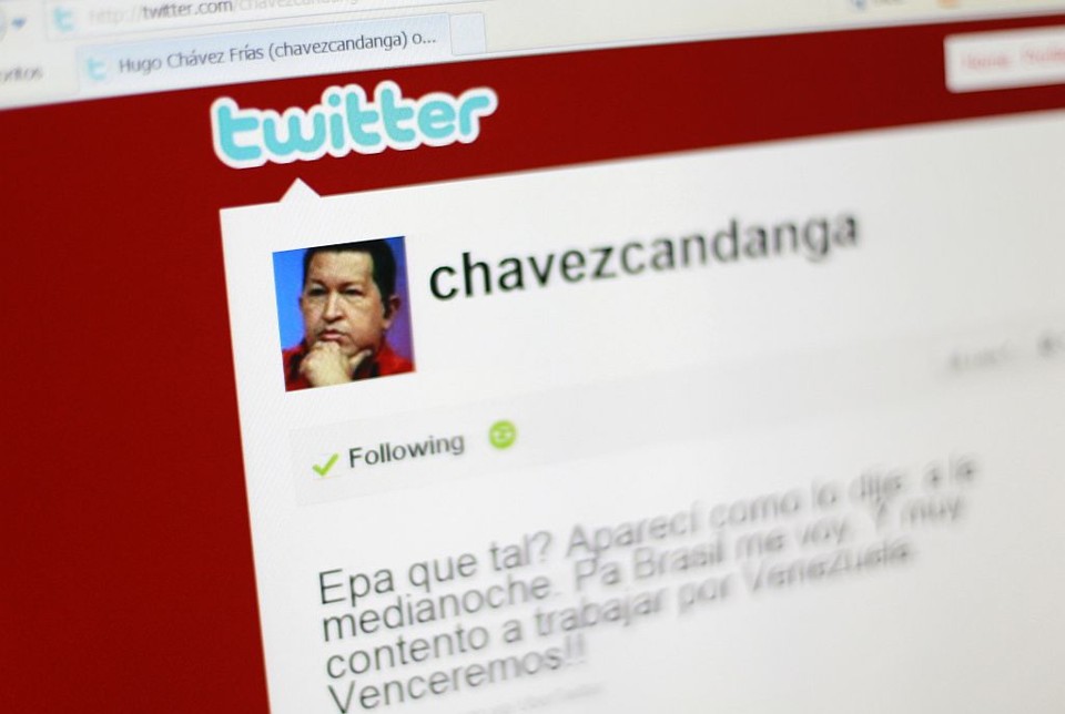 Reprodução da página de Hugo Chávez no Twitter | Reuters