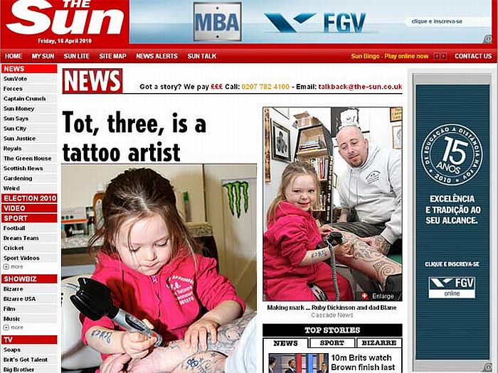 Ruby Dickinson treina todos os dias no estúdio do pai | Reprodução/The Sun