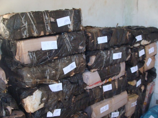 Carregamento com mais de uma tonelada de maconha foi encontrado em Campo Mourão | Divulgação / Sesp