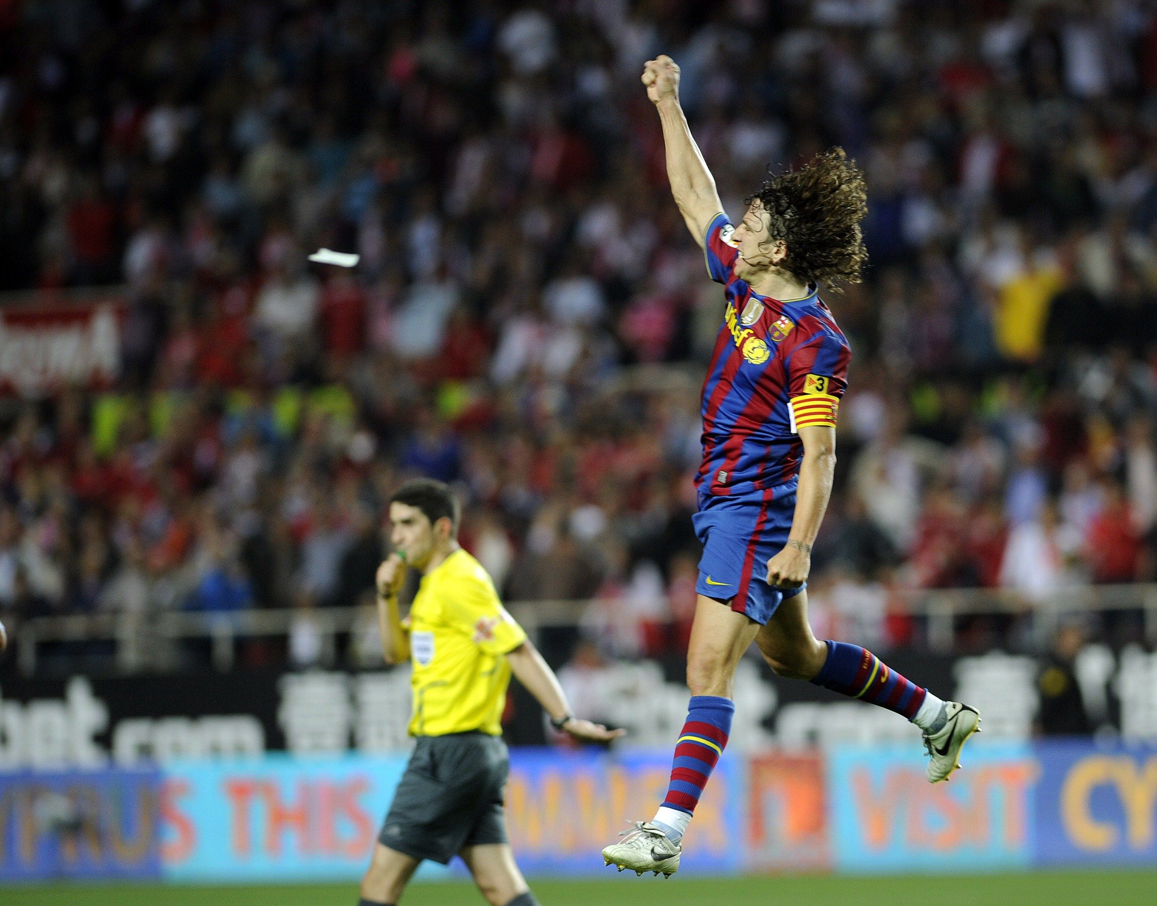 Puyol entrou no fim da decisão da Liga dos Campeões com o Manchester United | Cristina Quicler / AFP