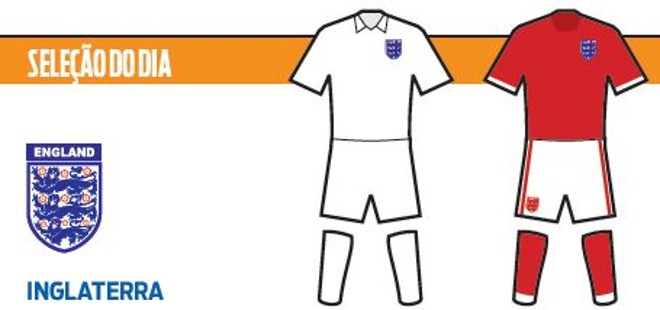 Veja o uniforme da seleção da Inglaterra | 