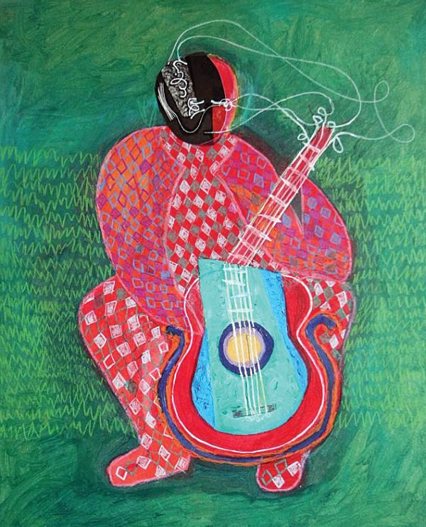 Ilustração do artista plástico curitibano Carlos Dala Stella, que está fazendo os cartazes e o cenário do espetáculo de aniversário de Guinga |