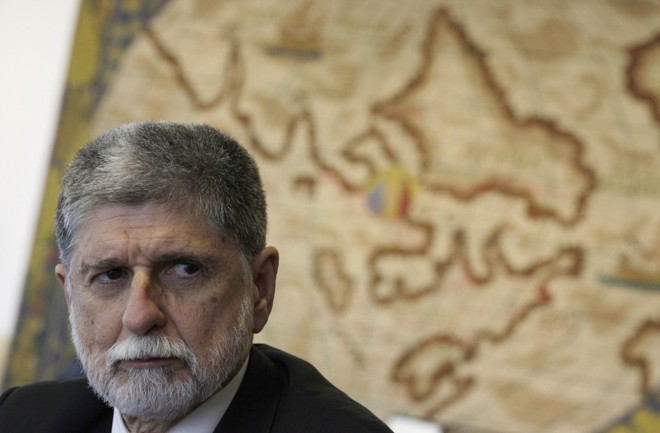 Cleso Amorim em coletiva de imprensa em Brasília. | REUTERS/Ricardo Moraes