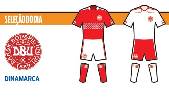 Veja o uniforme da seleção da Dinamarca | 