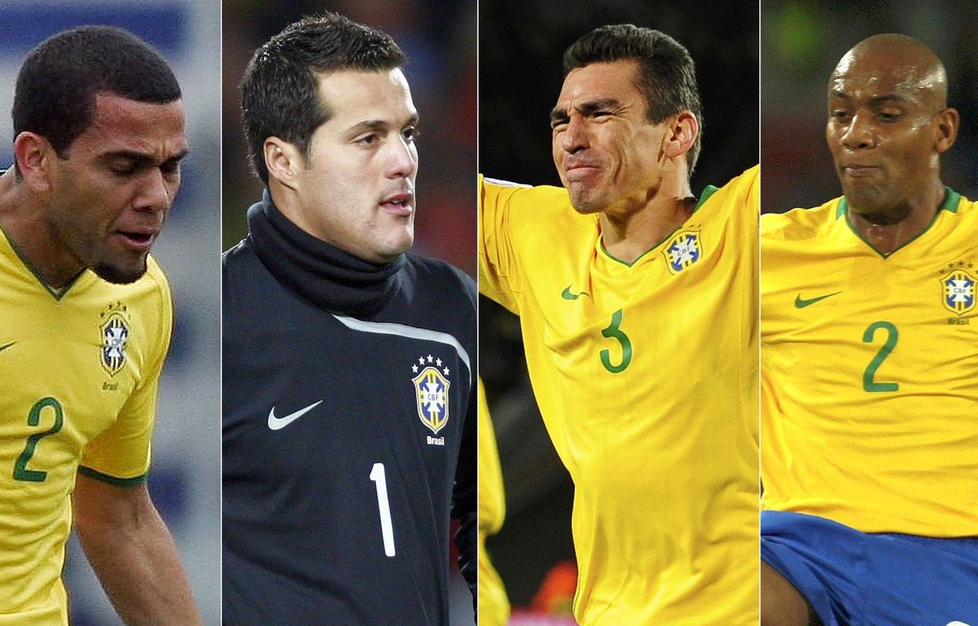 Daniel Alves, Júlio César, Lúcio e Maicon, peças chaves no esquema do técnico Dunga | Reuters