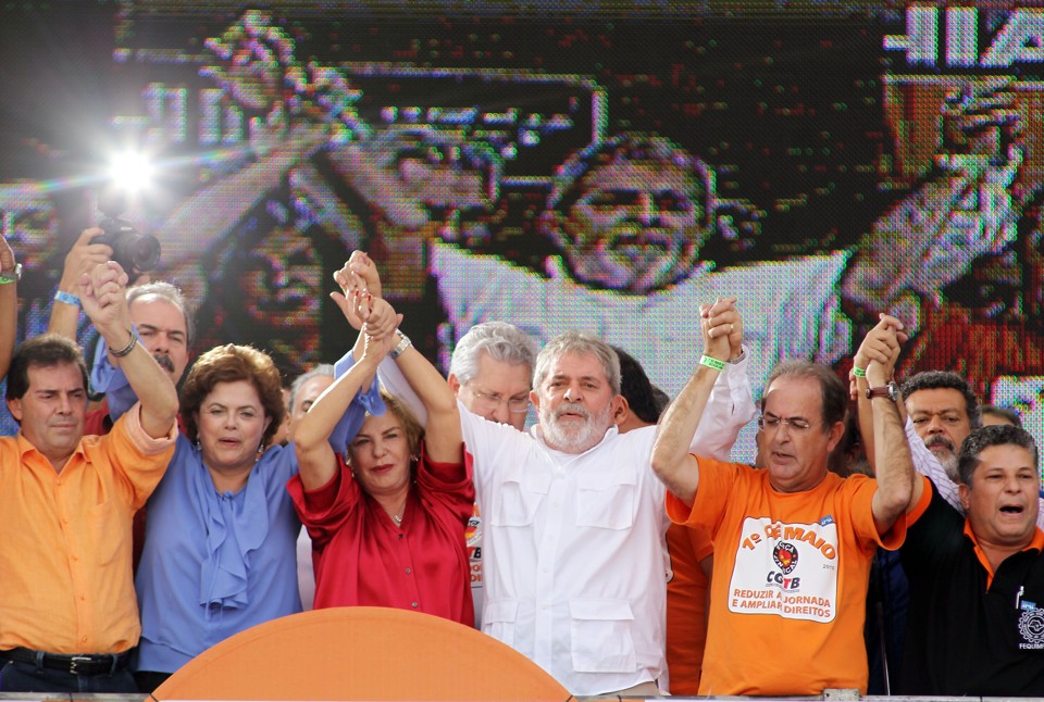 Lula e Dilma participaram de evento organizado por centrais sindicais em comemoração ao Dia do Trabalho em São Paulo | Nelson Almeida/AFP