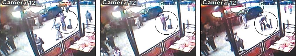 Imagens de uma das câmeras na Times Square mostram homem tirando casaco e depois pegando uma mochila nas proximidades de onde foi encontrado o carro com explosivos | Departamento de Polícia de Nova Iorque/Reuters