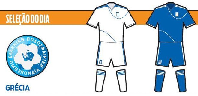 Veja o uniforme da seleção da Grécia |