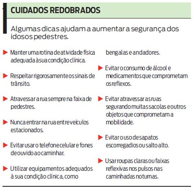 Veja dicas para aumentar a segurança dos idosos pedestres |