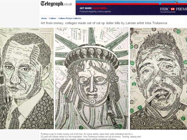 Vladimir Putin, a estátua da liberdade e o estilista russo Denis Simachev ganharam homenagens | Reprodução/Telegraph.co.uk