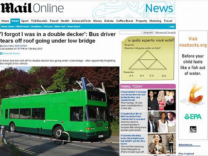 Motorista estava acostumado com ônibus comum | Reprodução/Daily Mail