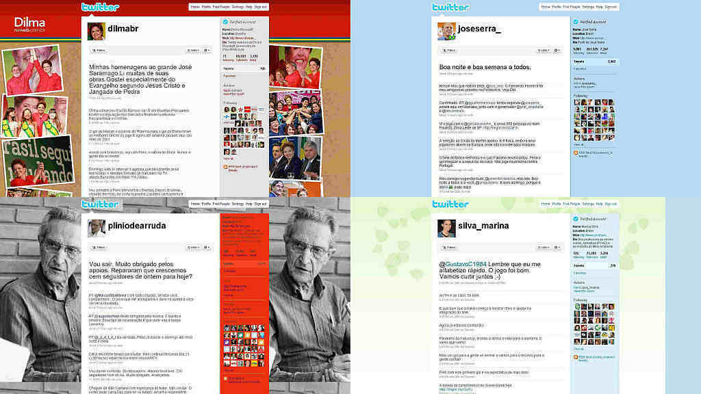 Os quatro principais candidatos à Presidência da República no Brasil já aderiram ao Twitter | Reprodução/Twitter