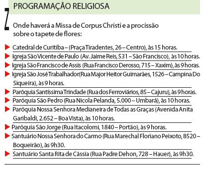 Confira a programação religiosa para o feriado |