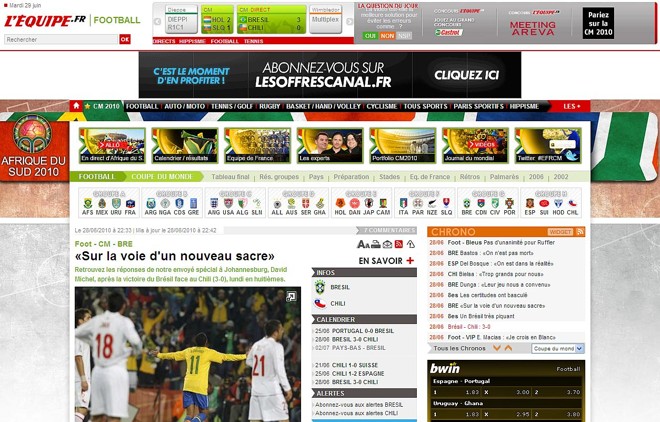 Franceses do L´Equipe colocam Brasil no caminho de mais um título |