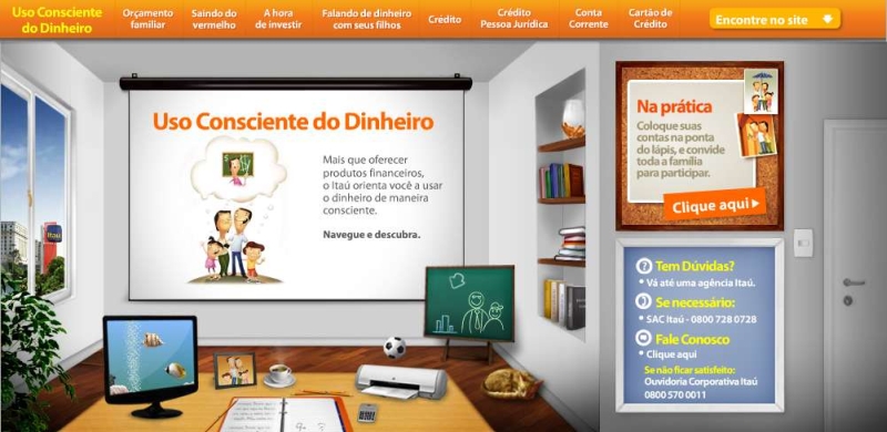 Site do Banco Itaú, que tem área dedicada ao crédito consciente: instituições financeiras criaram cartilhas sobre o tema | Reprodução
