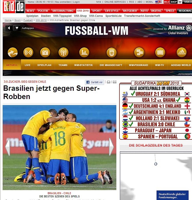 Bild aquece as turbinas para o Brasil x Holanda de sexta-feira |