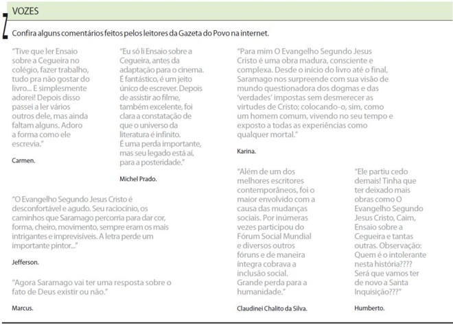 Confira comentários dos leitores da Gazeta do Povo |