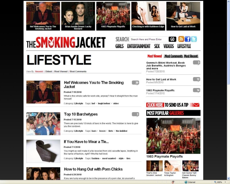 O portal TheSmokingJacket.com | Reprodução