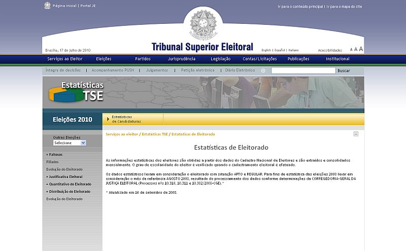 Site também permite verificar quantos candidatos foram considerados aptos ou inaptos a disputar as eleições deste ano | Reprodução/TSE