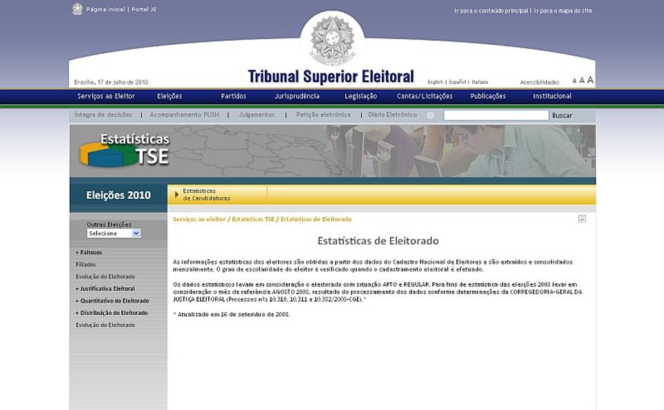 Site também permite verificar quantos candidatos foram considerados aptos ou inaptos a disputar as eleições deste ano | Reprodução/TSE