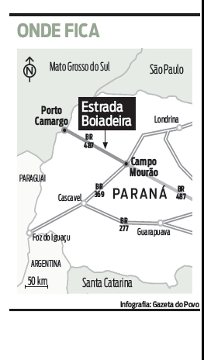 Veja a localização da Estrada Boiadeira |