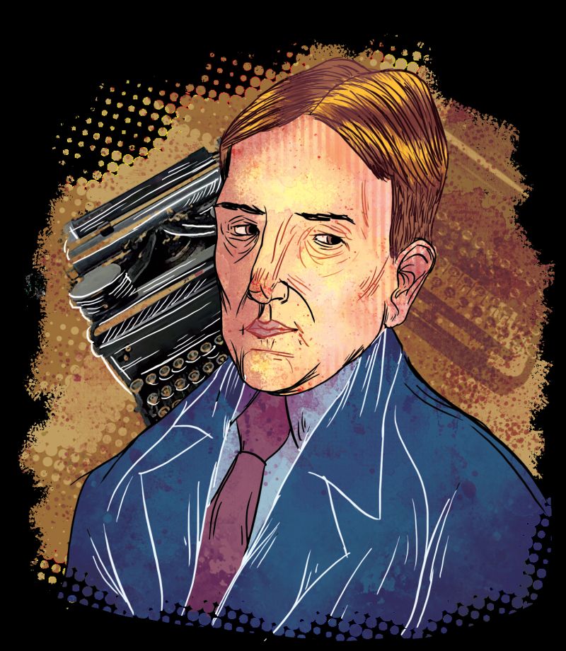 O jornalista e crítico H. L. Mencken (1880-1956): exemplo positivo de aproximação com a comunidade científica | Ilustração: Marcos Mello