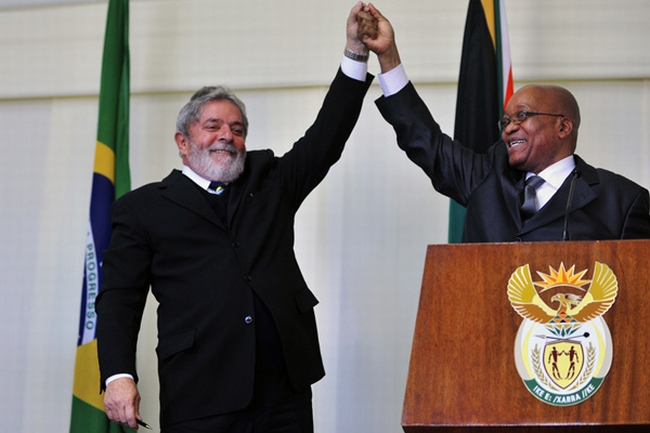 Lula e o presidente da África do Sul, Jacob Zuma, em Pretória | Agência Brasil