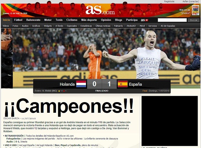 Agradecimentos pelo nascimento de Iniesta no As |