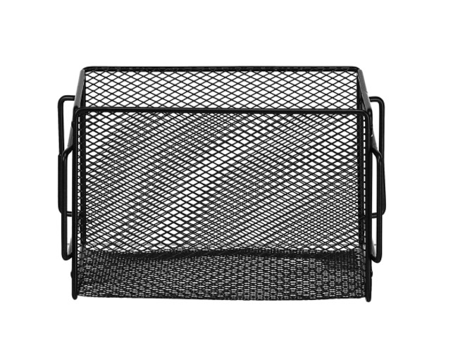 Porta-CD tailandês Show 16, da Tok & Stok: artigo de mesa feito em chapa e com telas de aço, na cor preta. R$ 25 |