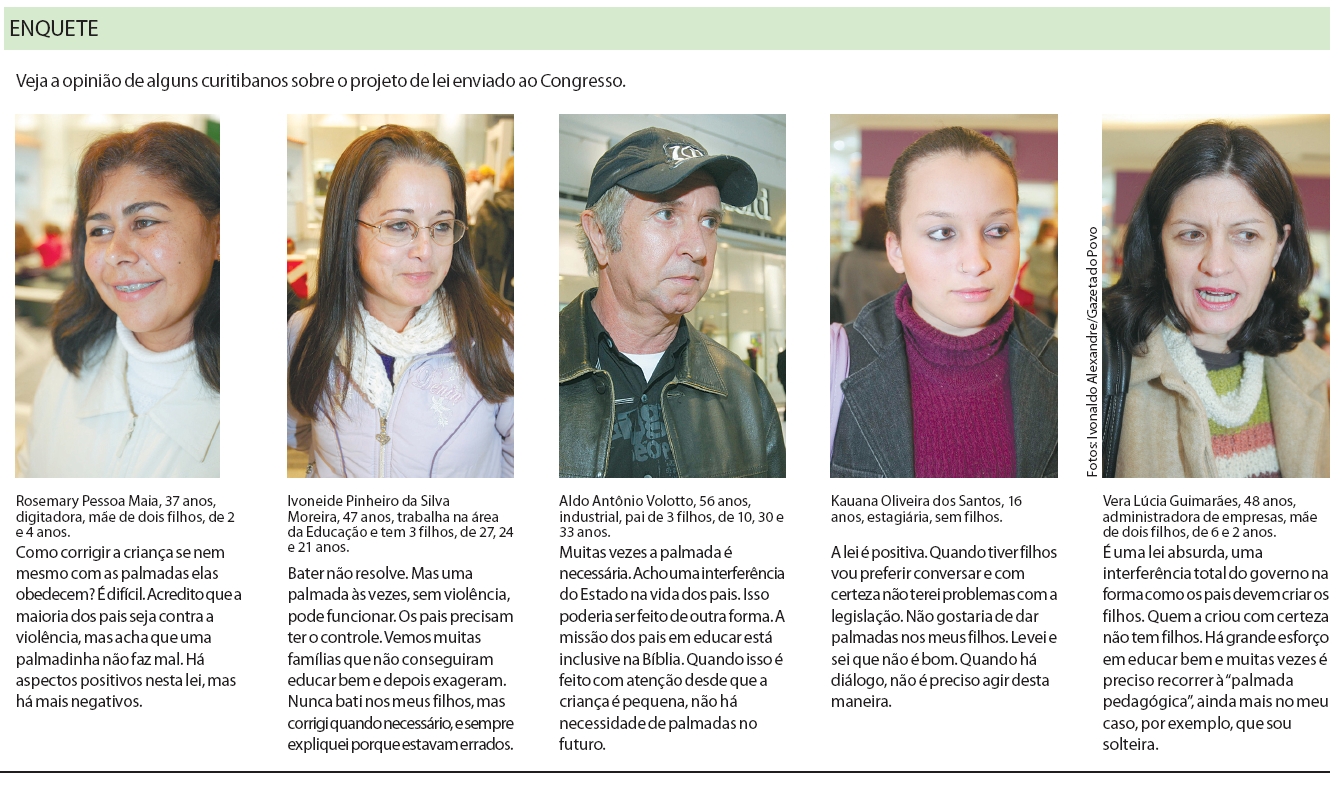 Veja a opinião de alguns curitibanos sobre o projeto de lei enviado ao Congresso |