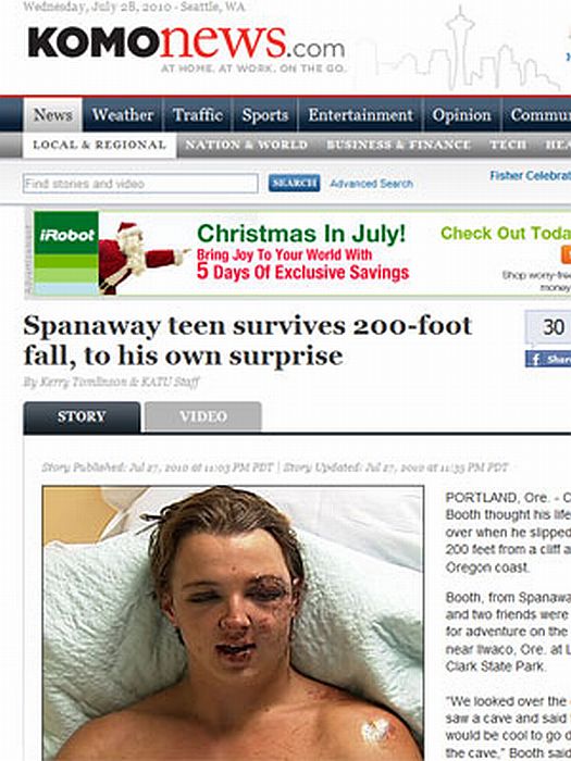 Booth no hospital, em foto de jornal local | Reprodução