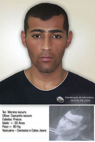 Retrato falado de Paulo "Tutancamon", fugitivo acusado pela morte do delegado José Antônio Zuba de Oliva | Divulgação / Sesp