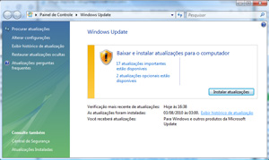 Windows Vista é o que mais recebeu correções
este mês | Reprodução