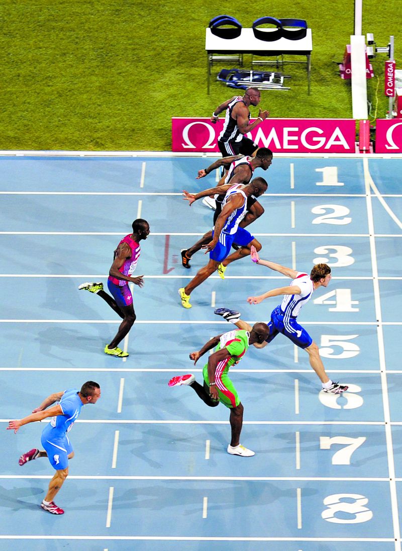 O francês Lemaitre (raia 6) derrubou mito racial nas provas de atletismo | Josep Lago/AFP