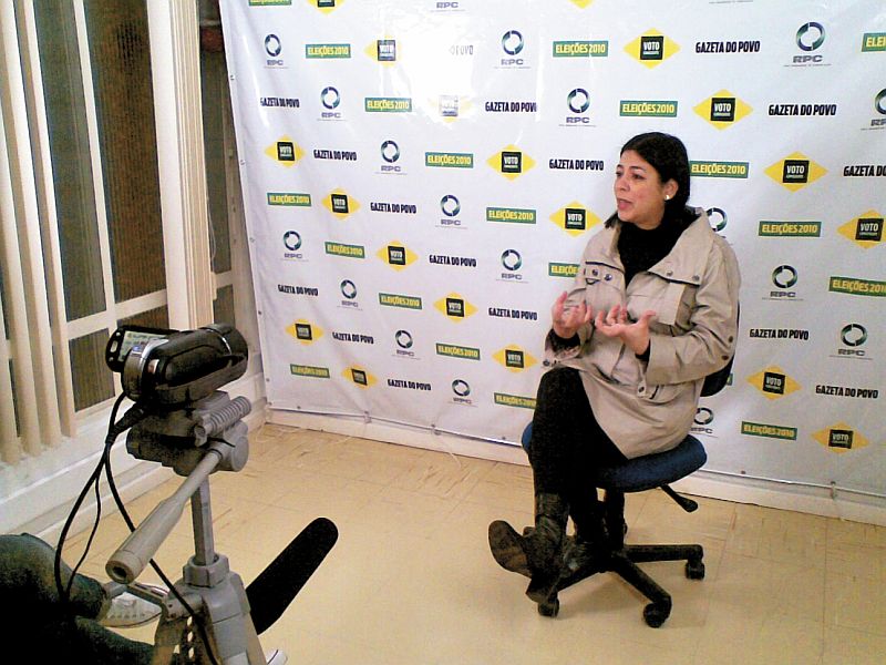 Estúdio foi montado para entrevistar os candidatos | Gazeta do Povo