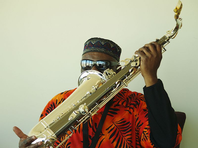 Pharoah Sanders: durante o show, ele grita e fala na outra extremidade do instrumento | Divulgação/ Quentin LeBoucher