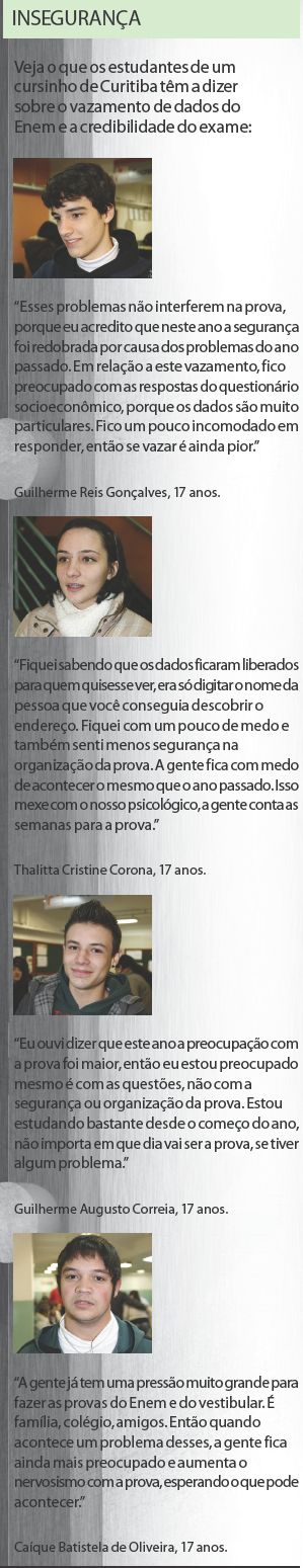 Veja o que estudantes de cursinho de Curitiba falam do vazamento de dados |