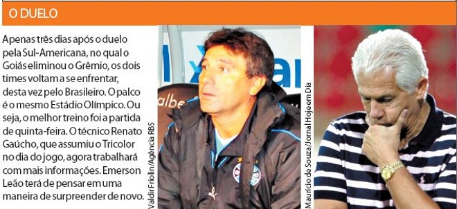 Veja como será o duelo entre Renato Gaúcho e Emerson Leçao | 