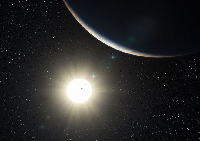 Ilustração de pesquisadores europeus mostra sistema planetário em torno de uma estrela semelhante ao Sol: cientistas procuram planetas similares à Terra | Nasa/Missão Kleper