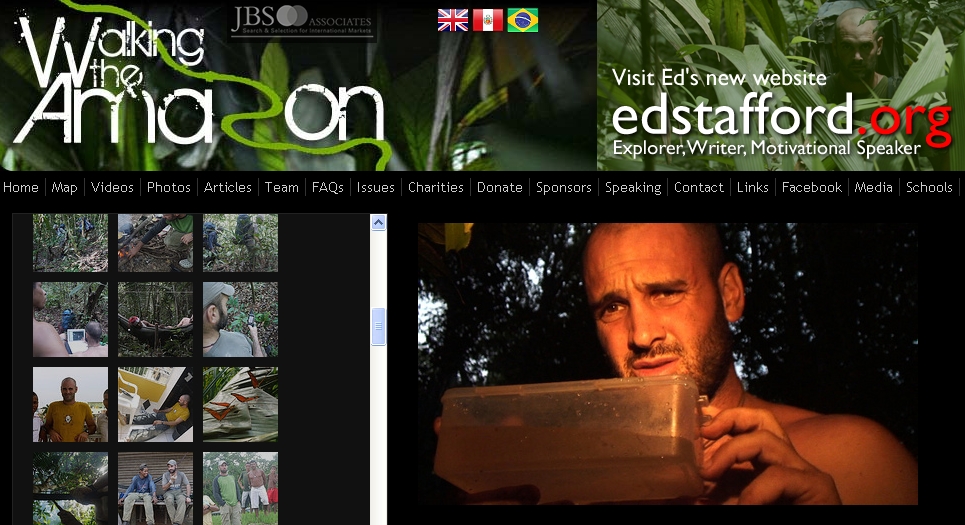 Imagem reproduzida do blog do ex-capitão do Exército britânico Ed Stafford | Reprodução/WalkingTheAmazon.Com