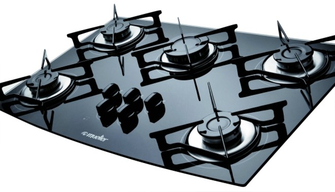 Cooktop da marca Mueller, com queimador ultra-chama. Cor preta. Preço sugerido: R$ 509 |
