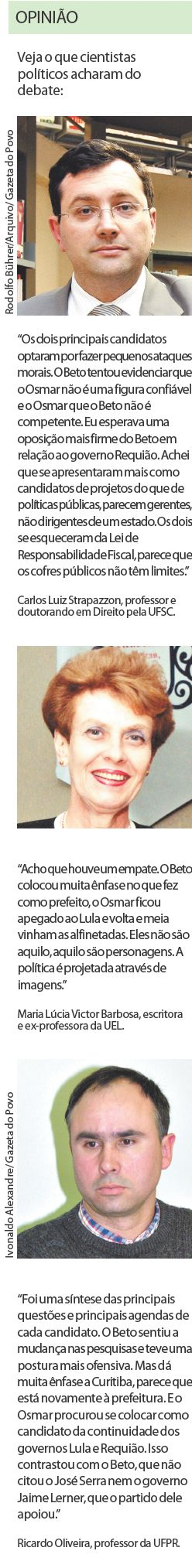 Confira o que cientistas políticos acharam do debate na RPCTV |