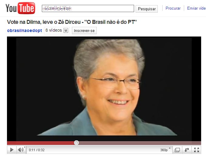 Imagem da transformação de Dilma em José Dirceu | Reprodução / Youtube