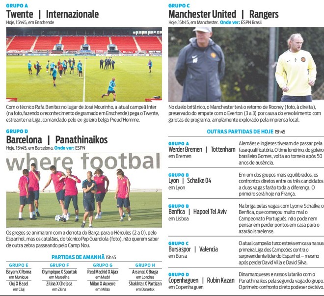 Confira detalhes dos jogos |