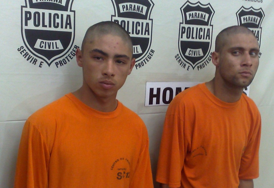 Geovano Garcia e Thiago Diniz foram apresentados nesta segunda-feira (13), pela Delegacia de Homicídios | Felippe Aníbal/ Gazeta do Povo